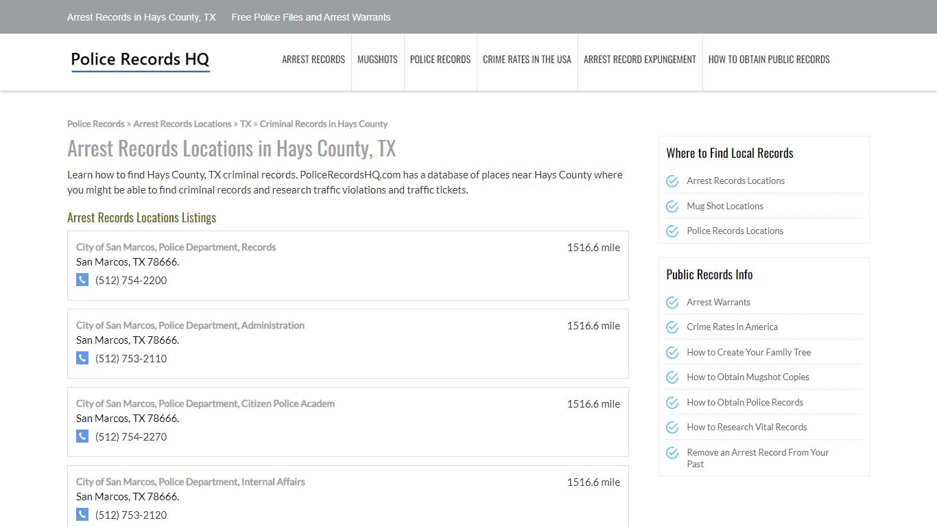 Arrest Records in Hays County, TX - Free Police Files and Arrest Warrants